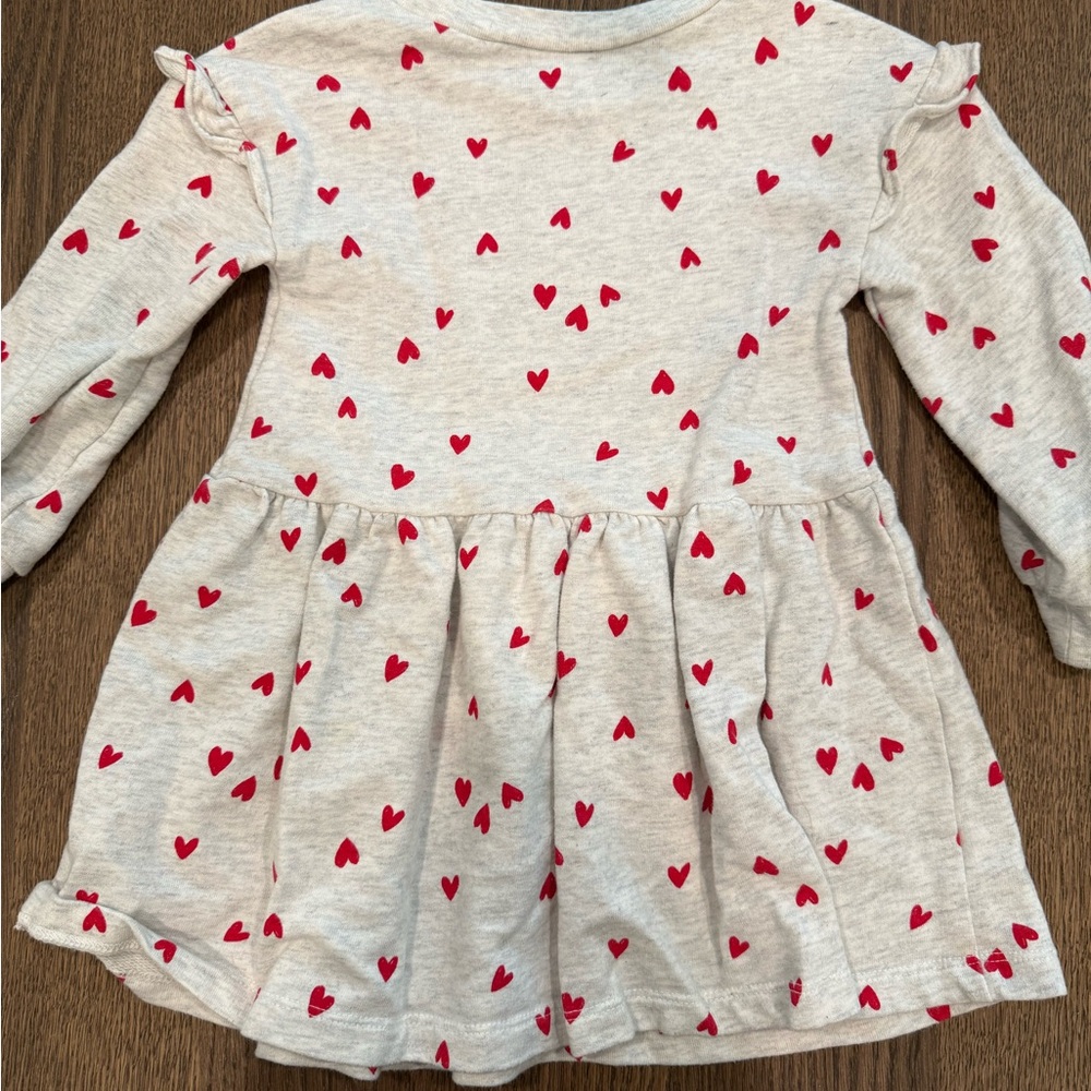 Carter's Gray Dress with Red Hearts